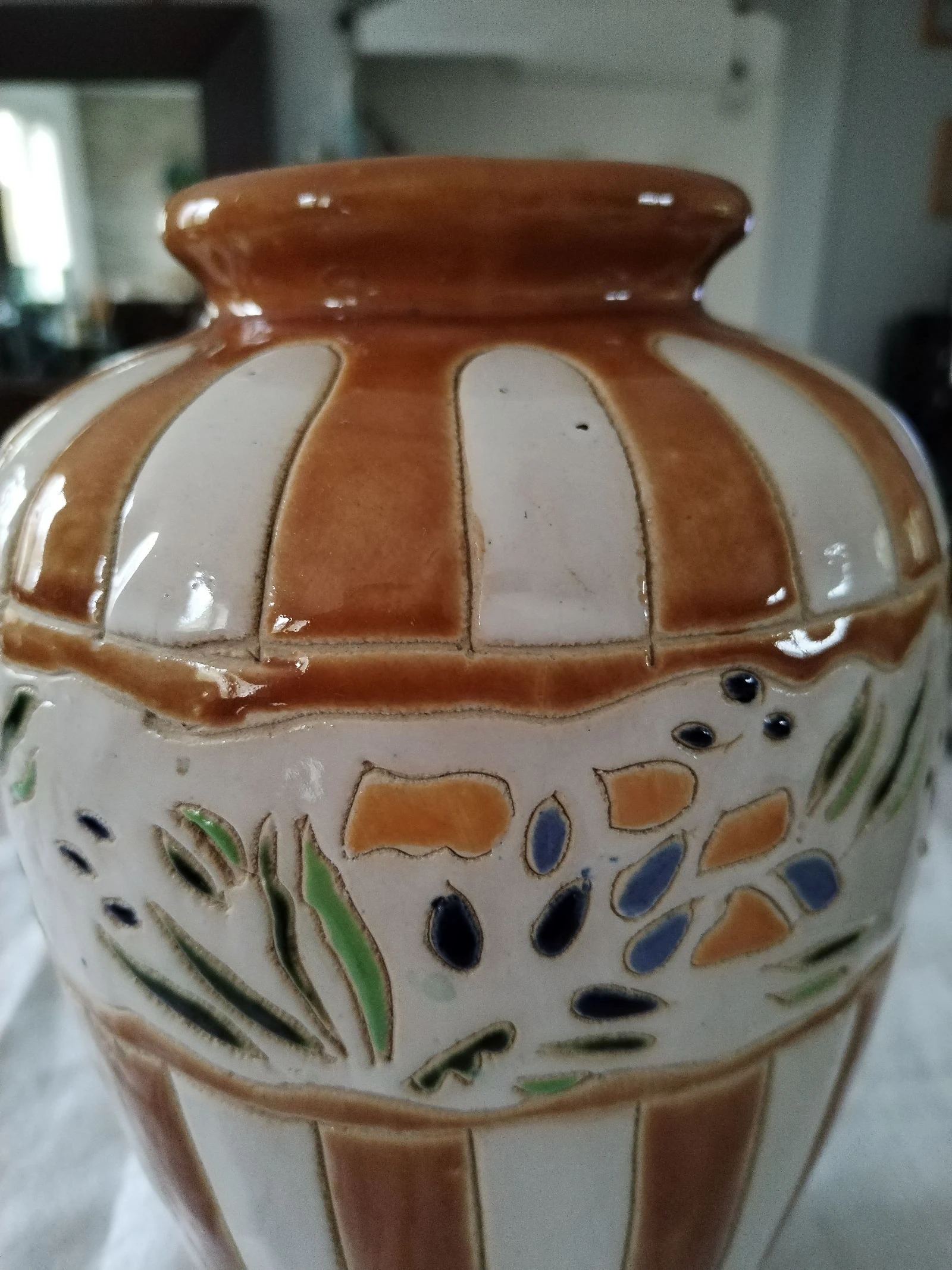 Muito belo vaso vintage estilo art déco artesanal feito à mão. – photo 7
